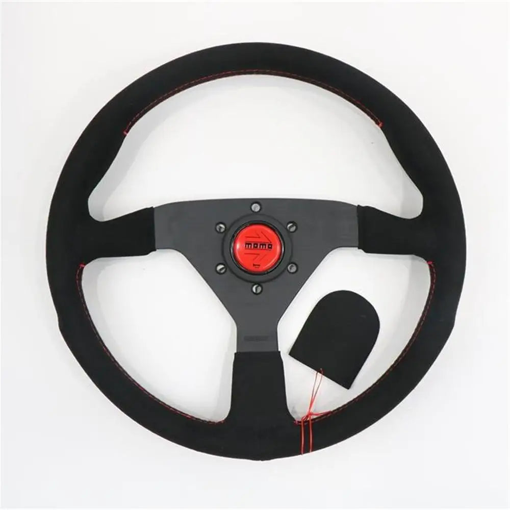 MOMO - Montecarlo 350mm Leather Red Stitch – TheRacersEdge